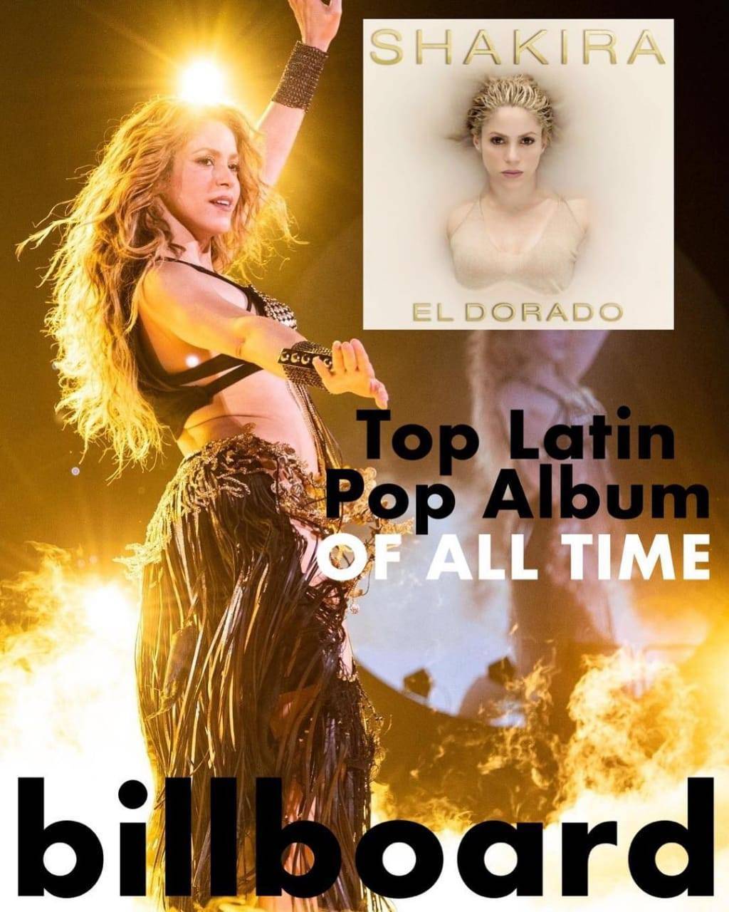 El Dorado de Shakira es el álbum Pop Latino con más semanas líder en Estados Unidos El Dorado de Shakira es el álbum Pop Latino con más semanas líder en Estados Unidos