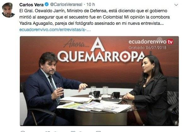 Yadira Aguagallo, pareja de Paúl Rivas, habla sobre documentos desclasificados sobre secuestro