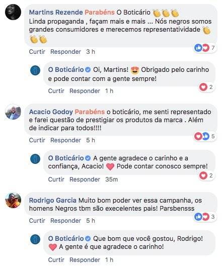 O Boticário - Elogios facebook