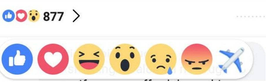 Nueva reacción de Facebook de avión enloquece a los usuarios