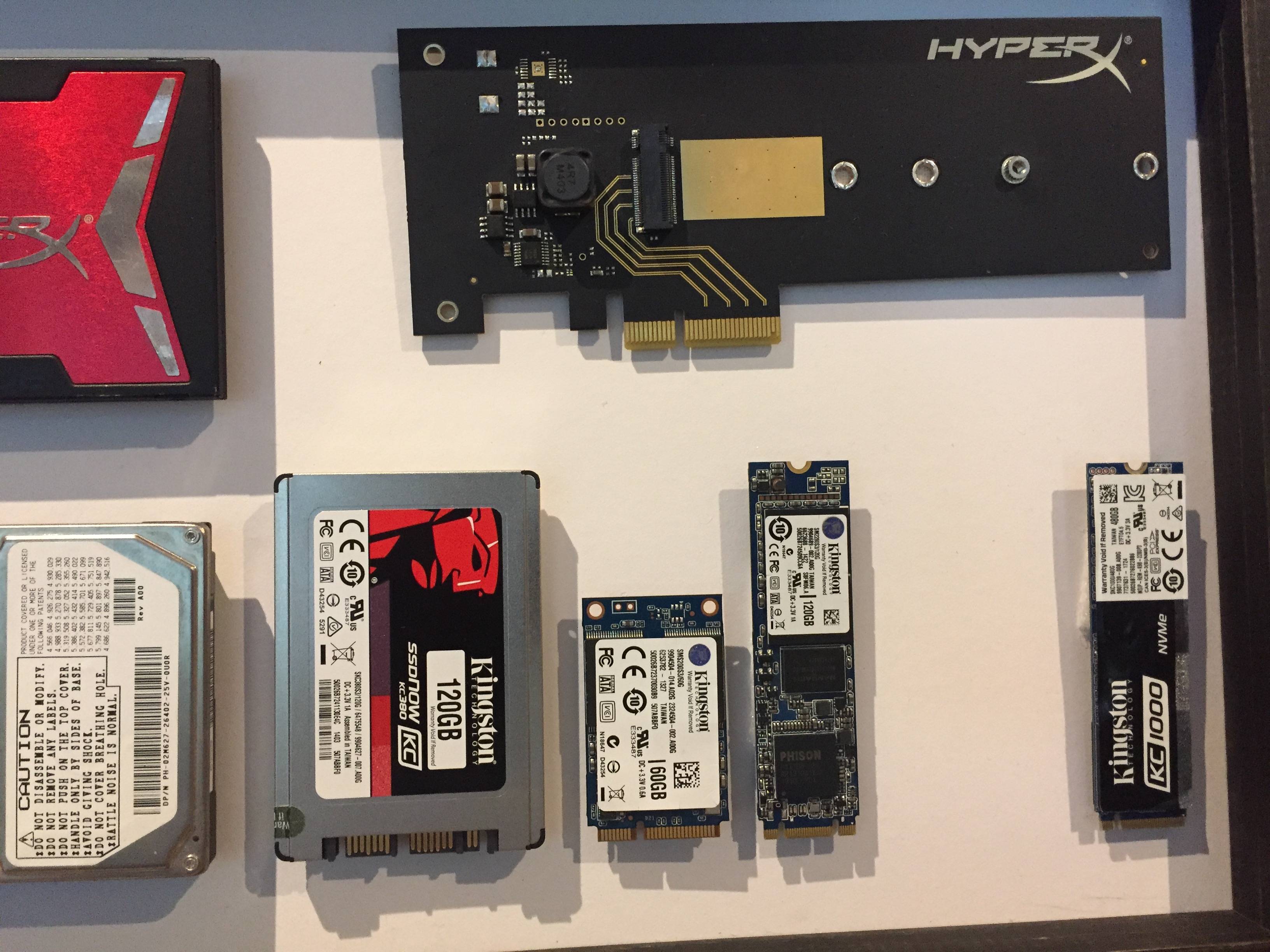 Algunos de los diferentes factores de forma de los SSD Algunos de los diferentes factores de forma de los SSD