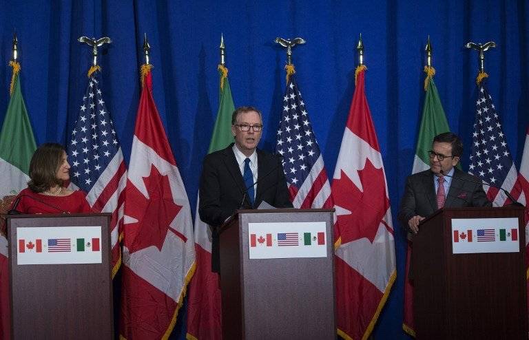 Chrystia Freeland, Robert Lighthizer e Ildefonso Guajardo