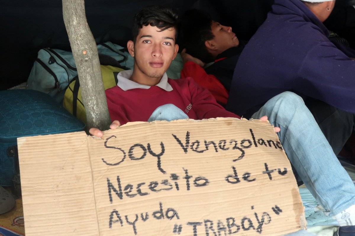 Parterre en terminal de Carcelén, parada de cientos de venezolanos camino a Perú