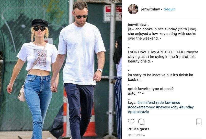 Captan a Jennifer Lawrence con el hombre que sería su nuevo amor