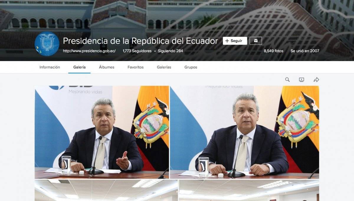 Secom ocultó fotografías de Correa en Flickr para optimizar espacio