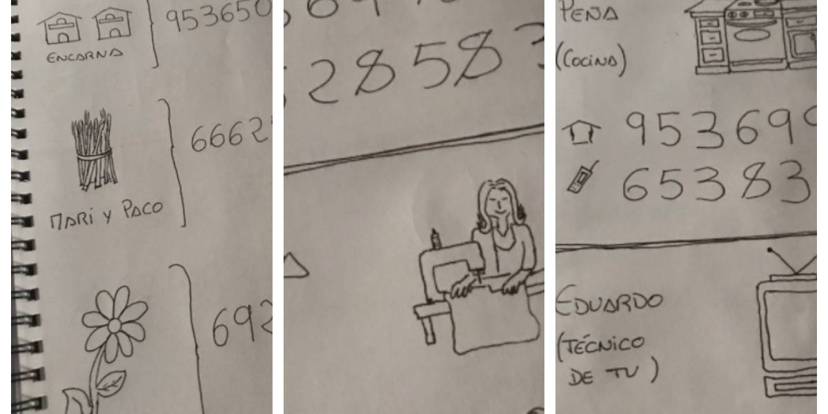 Hizo una agenda con dubujos para su abuela que no sabe leer Hizo una agenda con dubujos para su abuela que no sabe leer