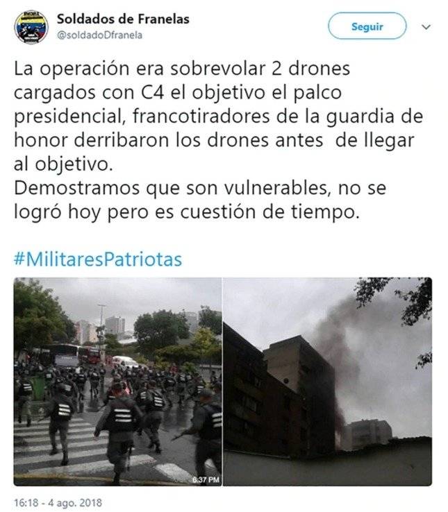 atentado Nicolás Maduro dron