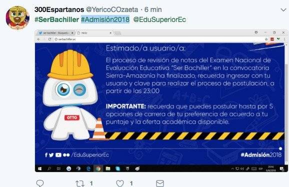 Algunos usuarios reportan que la página Ser Bachiller tiene problemas en su funcionamiento