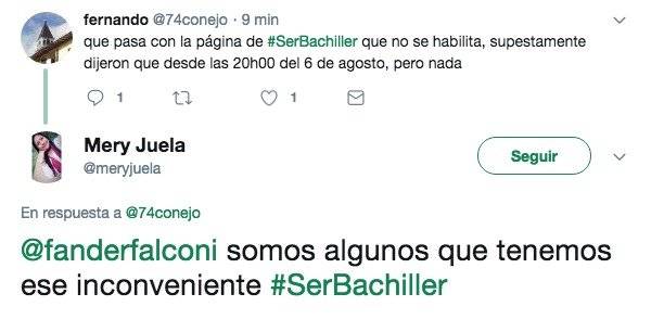 Algunos usuarios reportan que la página Ser Bachiller tiene problemas en su funcionamiento