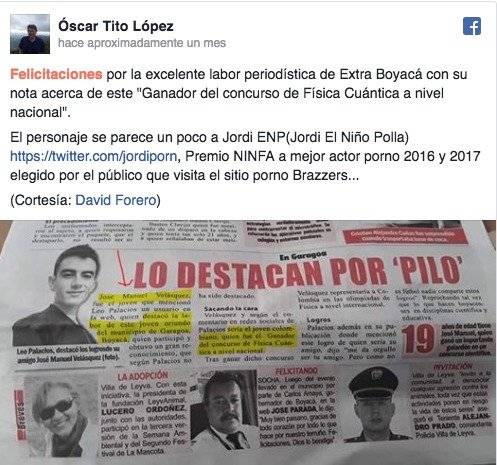 Publicación de El Niño Polla