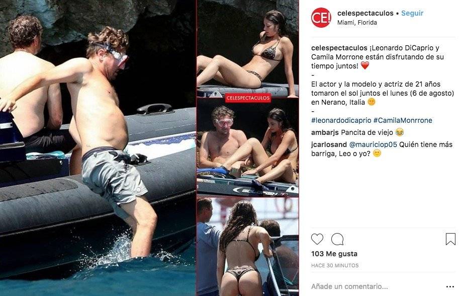 Leonardo DiCaprio durante sus vacaciones con Camila Morrone