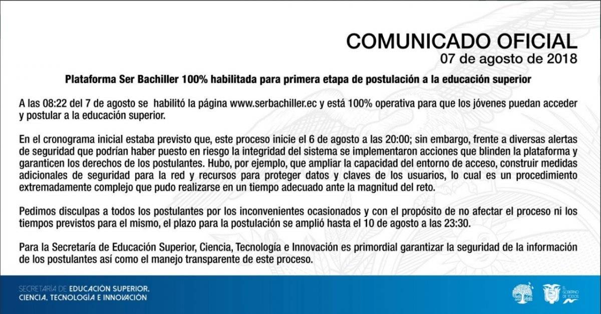 Proceso de admisión: Está habilitada la plataforma para postulación a universidades públicas 2018