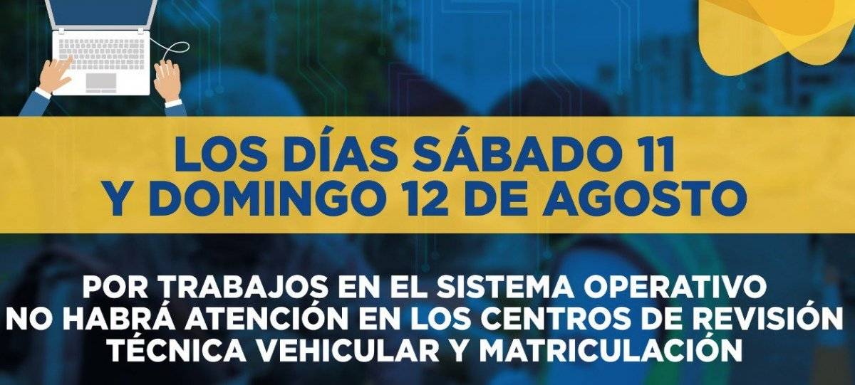 no habrá atención en los centros de revisión técnica vehicular