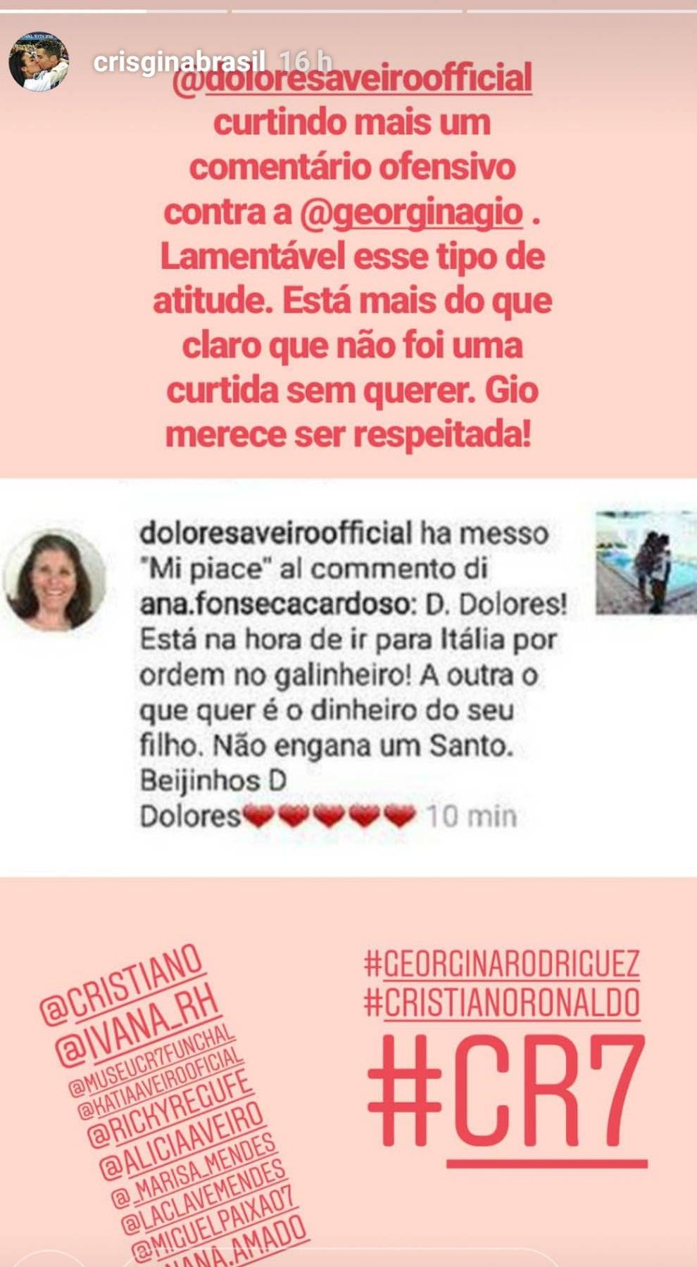 Madre de Cristiano Ronaldo desprecia a Georgina Roríguez