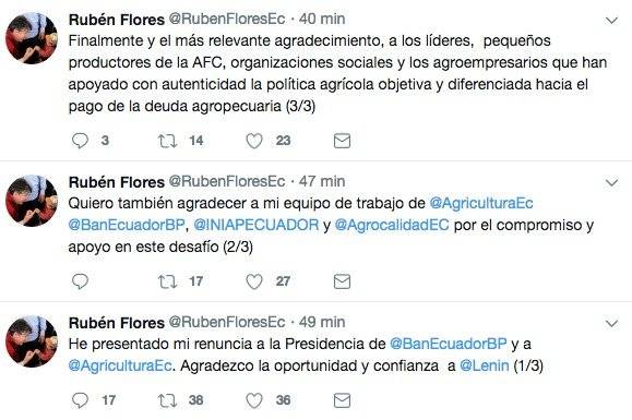 Rubén Flores renuncia al cargo de ministro de Agricultura