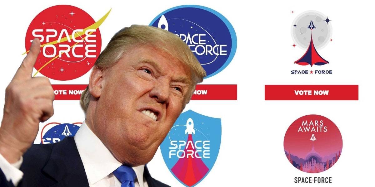 Presidencia de Trump anuncia su Fuerza Espacial y quieren que votes por su logo