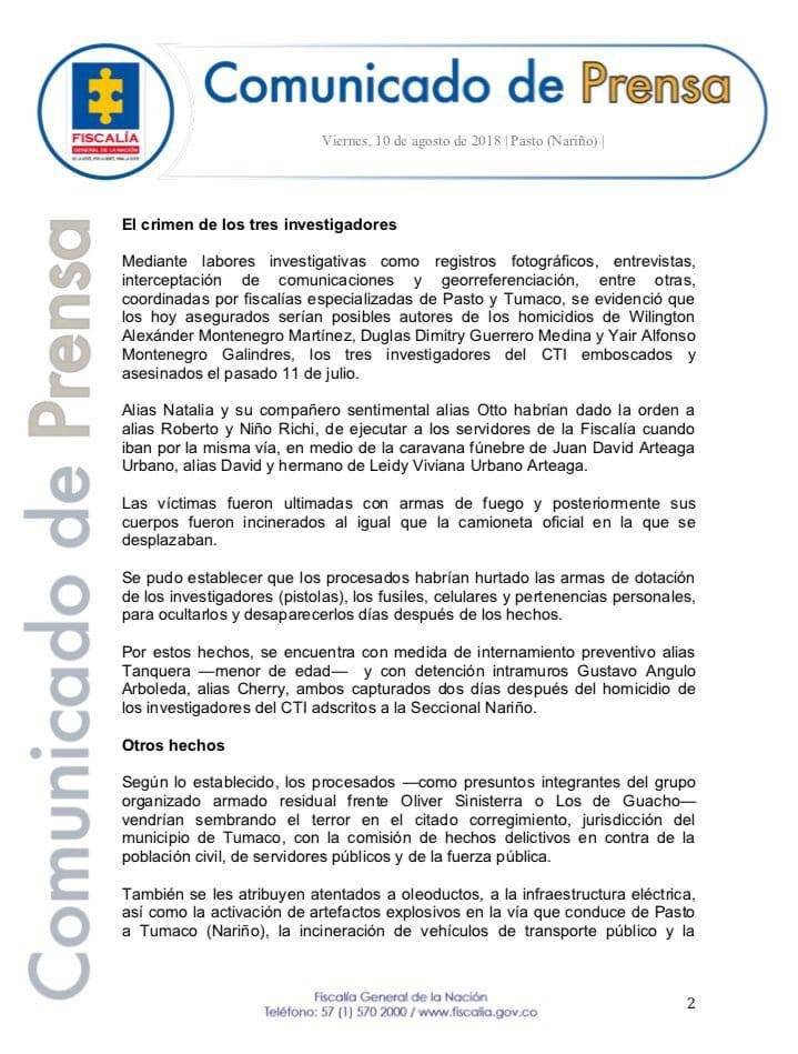 Fiscalía Colombia Cuenta verificada @FiscaliaCol