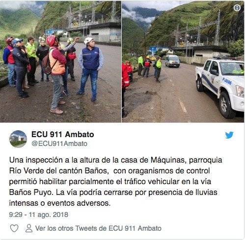 Twiter. ECU 911 Ambato @ECU911Ambato