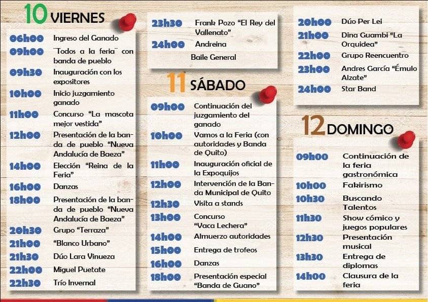 Afenda de Expo Feria Quijos 2018, una opción para los quiteños este fin de semana
