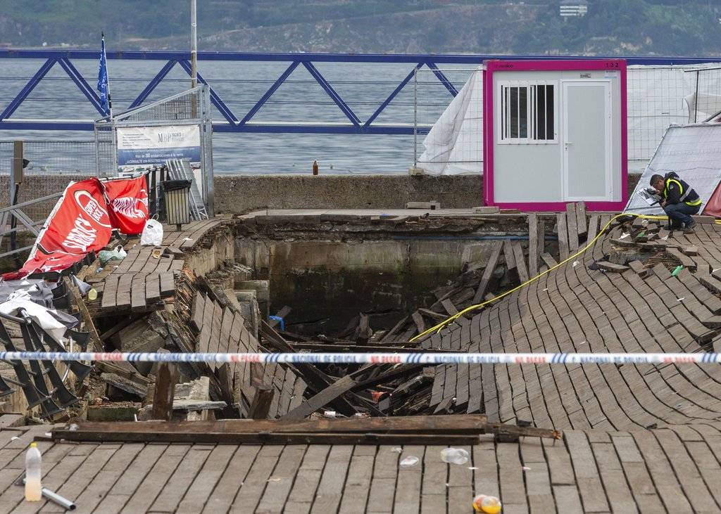 Colapso de paseo marítimo en Vigo
