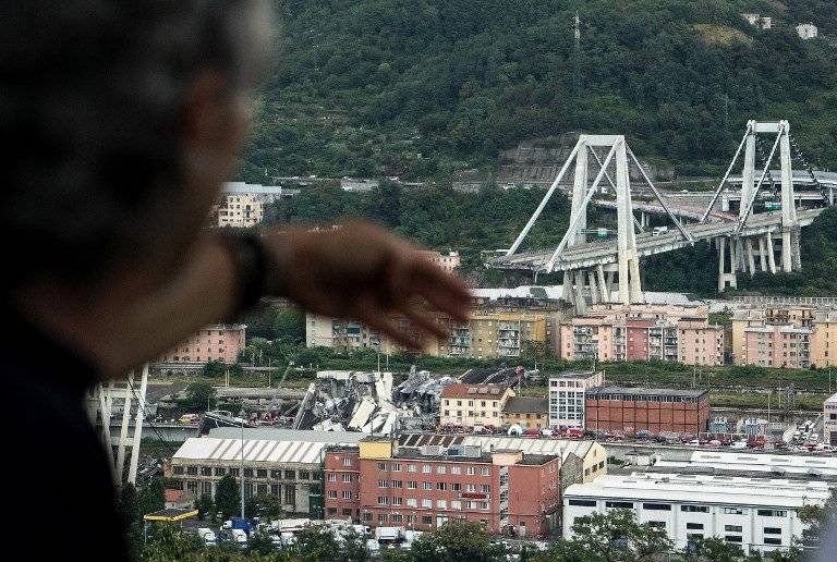 Derrumbe de puente en Italia