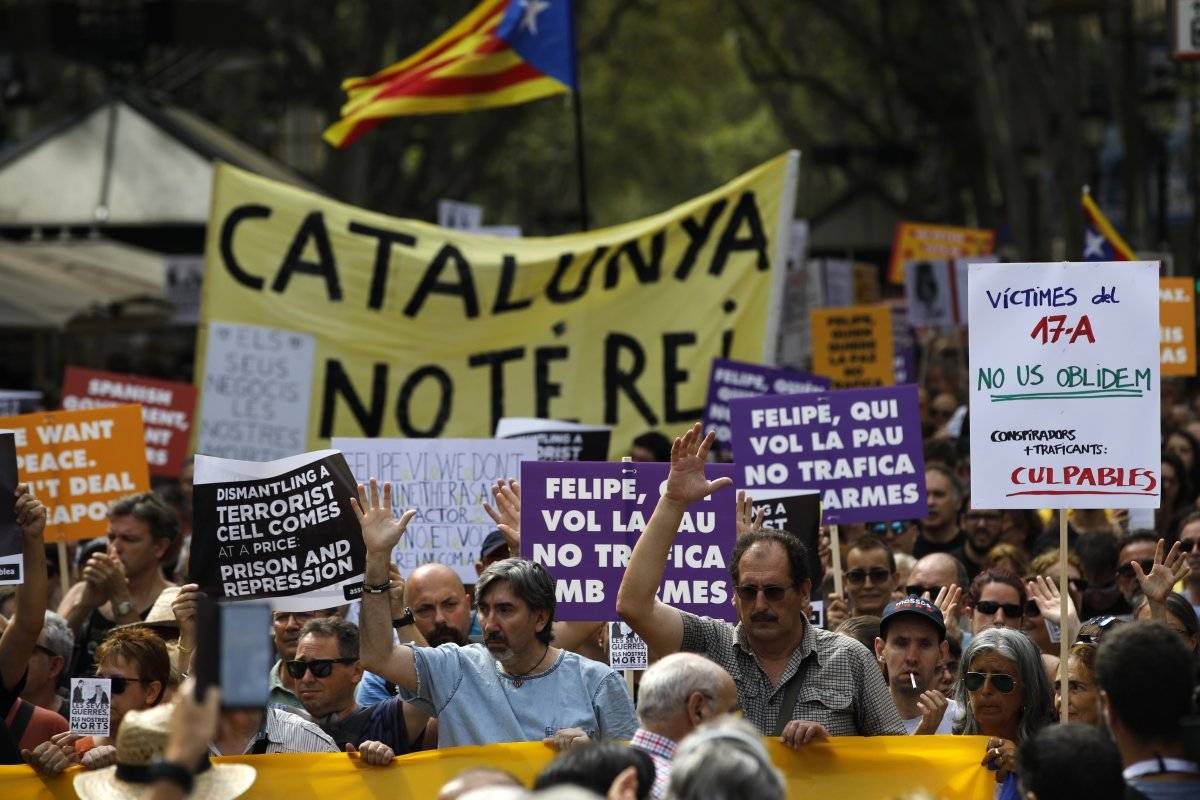 protesta Barcelona rey atentado terrorista