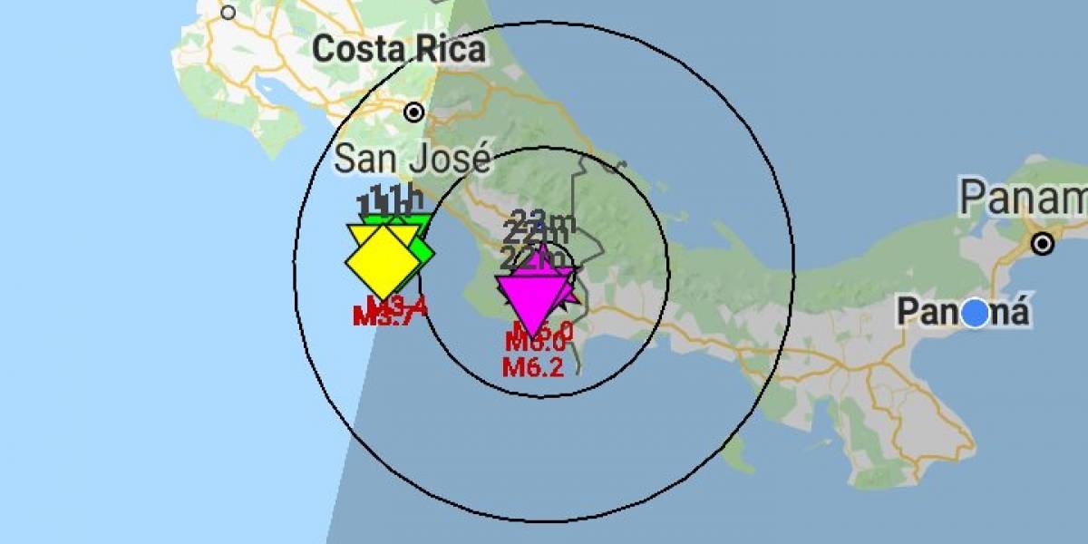 Fuerte terremoto de magnitud 6,2 sacude Costa Rica