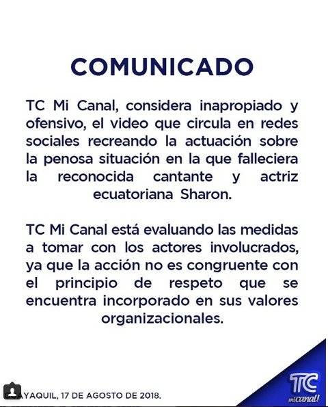 TC evalúa "medidas" ante video de El Chino Moreira imitando muerte de Sharon
