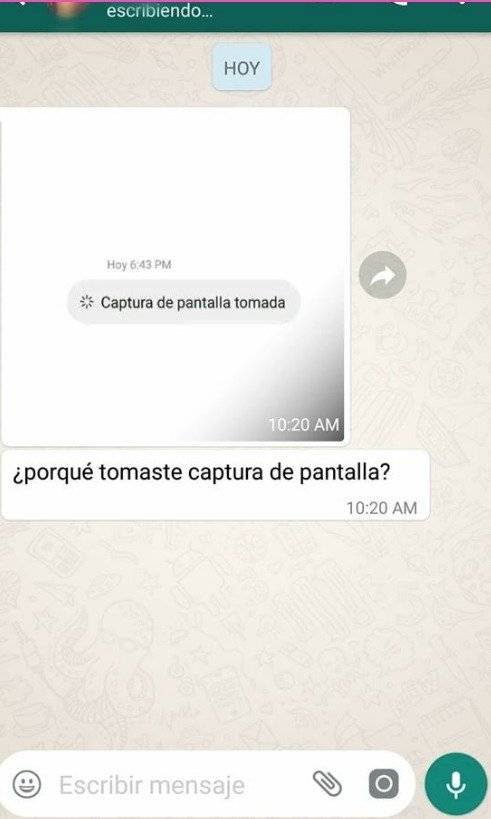 captura de pantalla de una conversación en WhatsApp