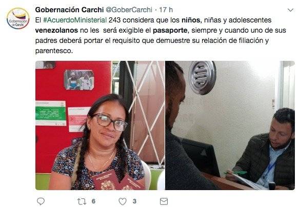Ecuador elimina exigencia de pasaporte para niños y adolescentes venezolanos