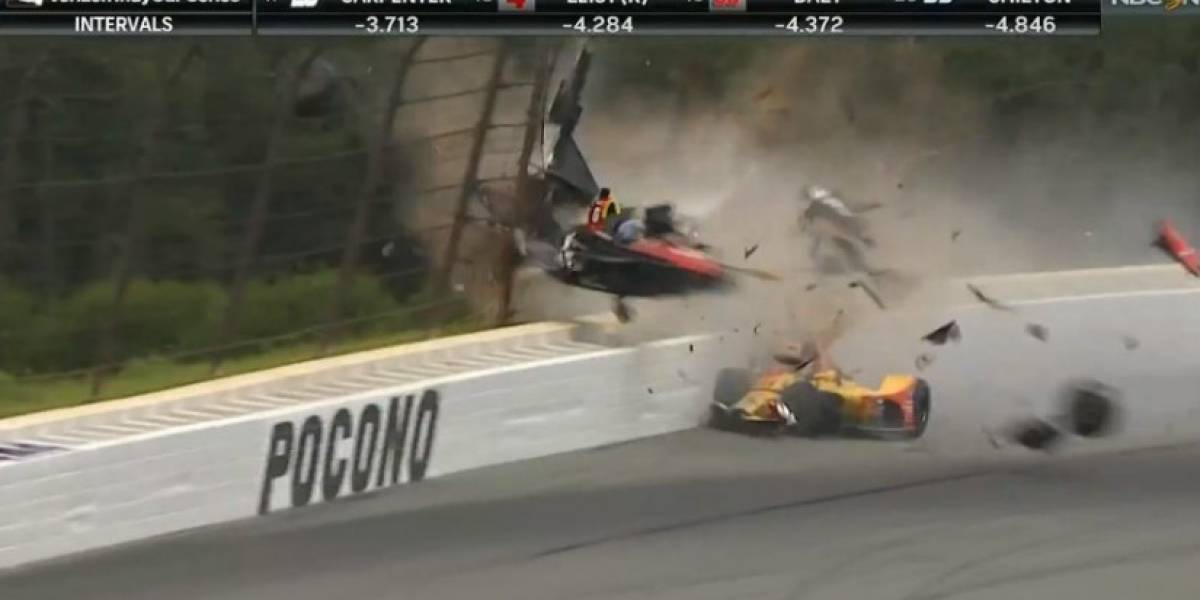 Dramático accidente en la Indy Car piloto canadiense sale ileso tras increíble golpe