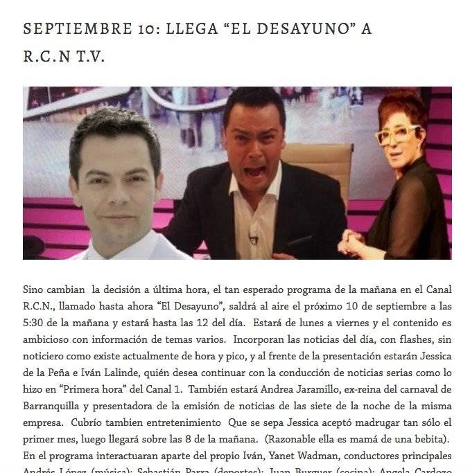 Captura de pantalla página web La Negra Candela