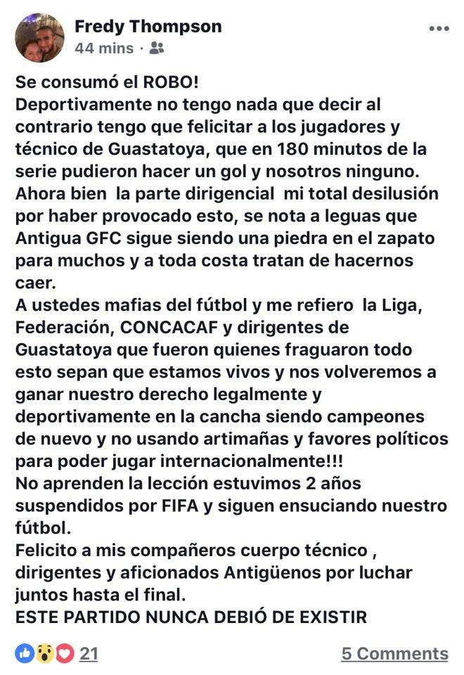 Post de Fredy Thompson