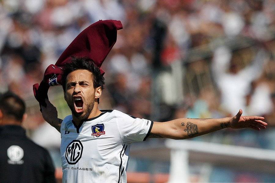 Jorge Valdivia lideró los festejos del plantel de Colo Colo / Foto: Photosport