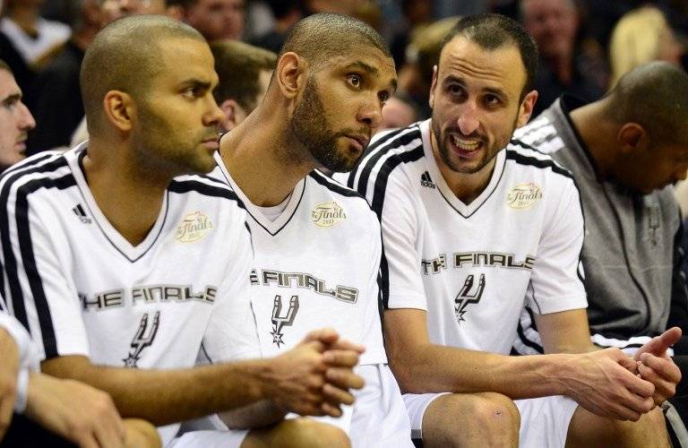 Tony Parker, Tim Duncan y Emanuel Ginóbili