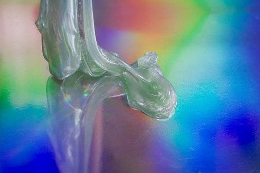 Girl playing with Homemade Slime