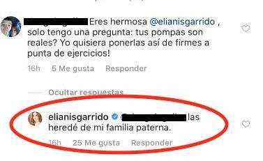 Captura de pantalla Instagram Elianis Garrido