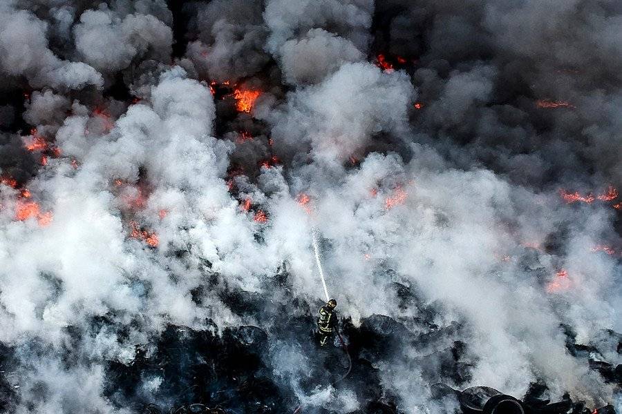 La intensa nube de humo en Maipú