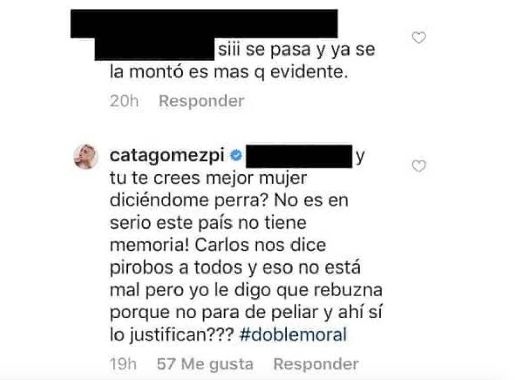 Captura de pantalla Instagram Catalina Gómez