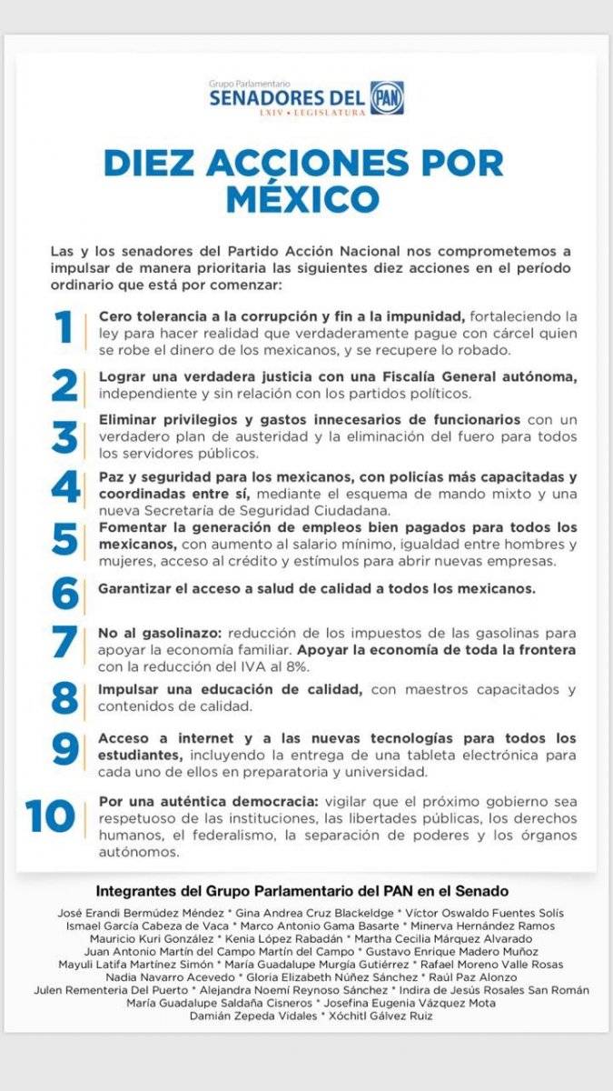 Acciones PAN
