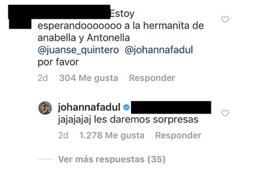 Captura de pantalla Instagram Johanna Fadul