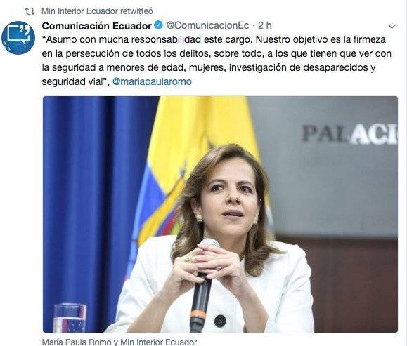 María Paula Romo, Ministra del Interior