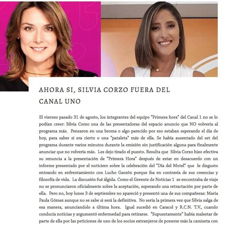 Captura de pantalla página web La Negra Candela