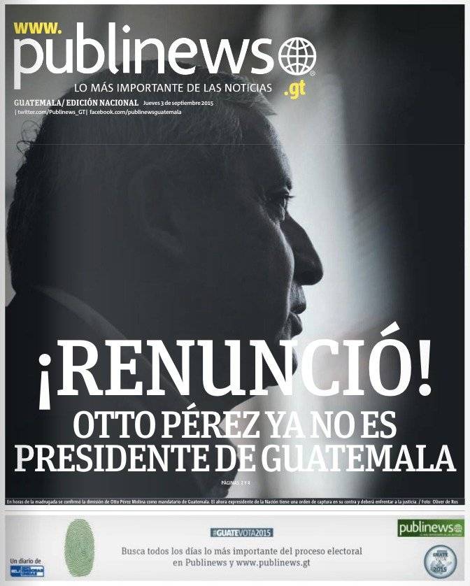 Portada de Publinews del 3 de septiembre de 2015