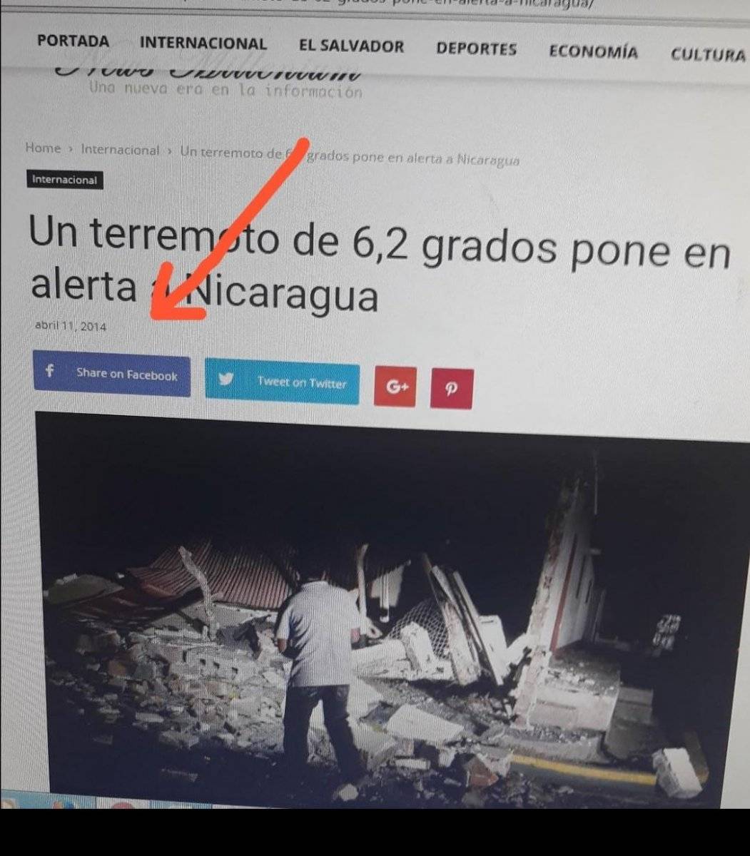 Nota de sismo en Nicaragua
