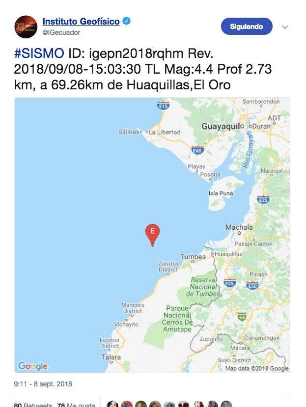 Manabí y El Oro: Dos sismos se reportaron en Ecuador este sábado