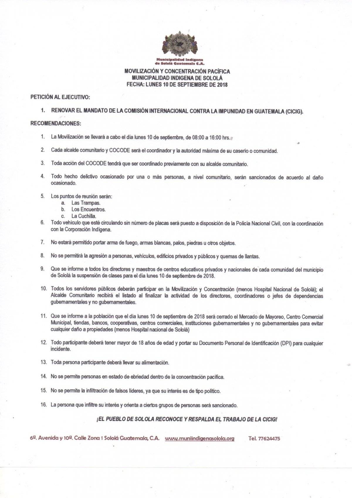 Municipalidad Indígena de Sololá