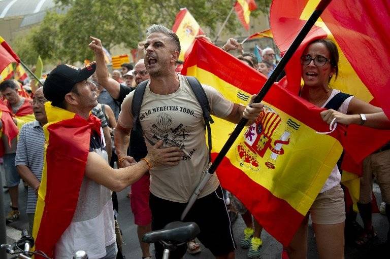 Marcha contra el movimiento separatista en Barcelona