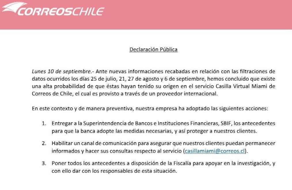 Correos de Chile finalmente reconoce Correos de Chile finalmente reconoce