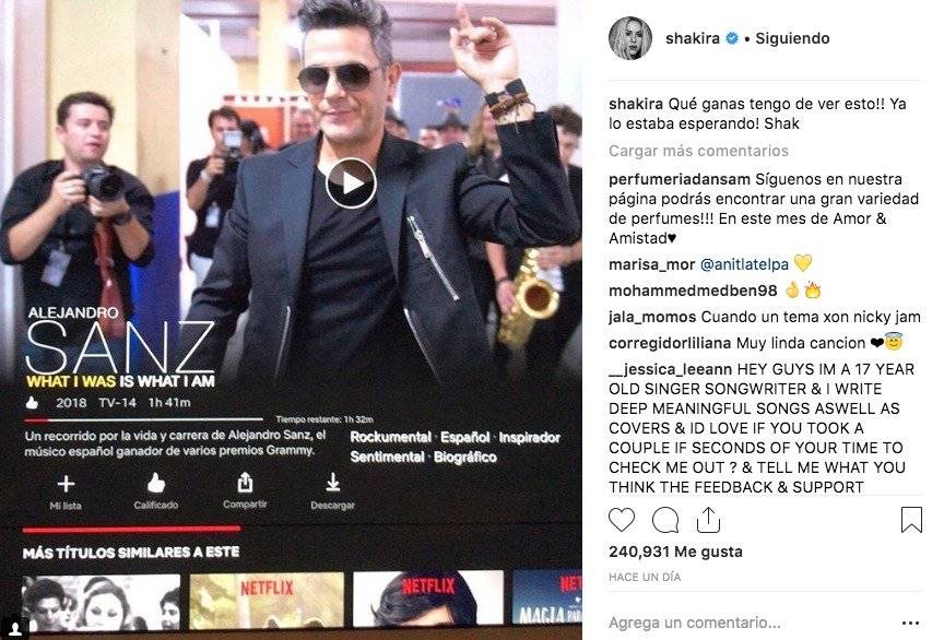 El documental de Netflix que recomienda Shakira